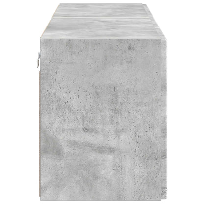 TV Wall Cabinet 2 pcs Concrete Grey Engineered Wood