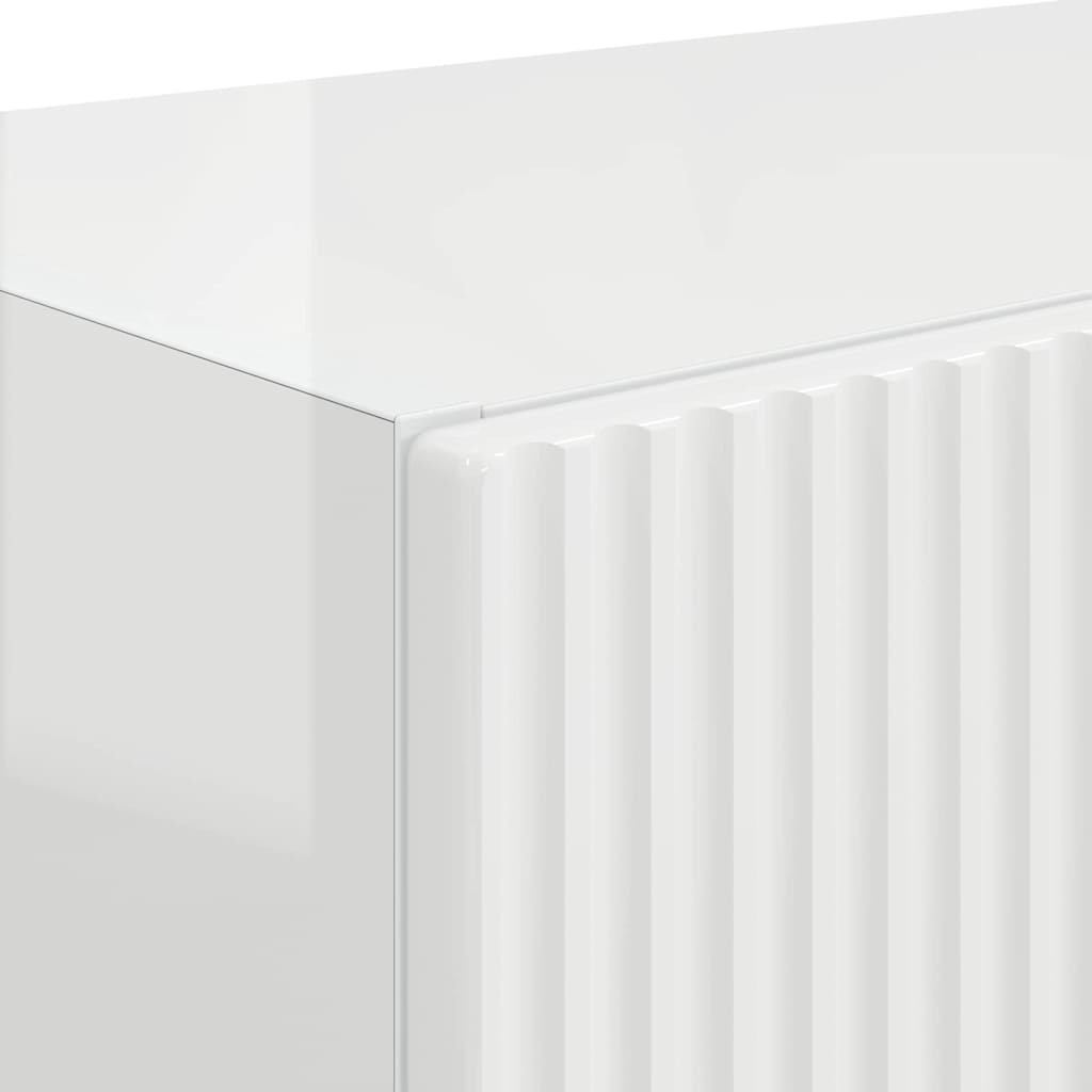 TV Wall Cabinet Wall-mounted High Gloss White 59.5 x 31 x 40 cm