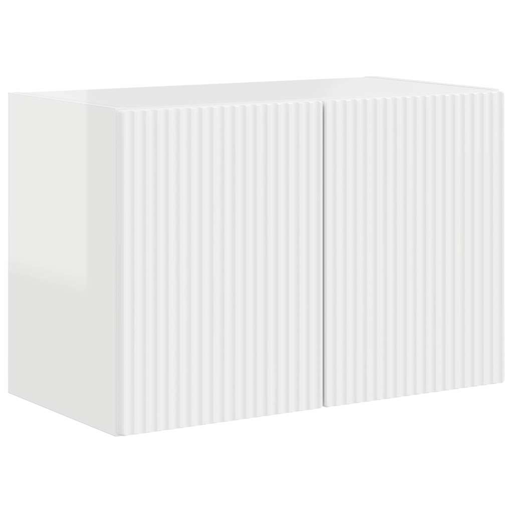 TV Wall Cabinet Wall-mounted High Gloss White 59.5 x 31 x 40 cm