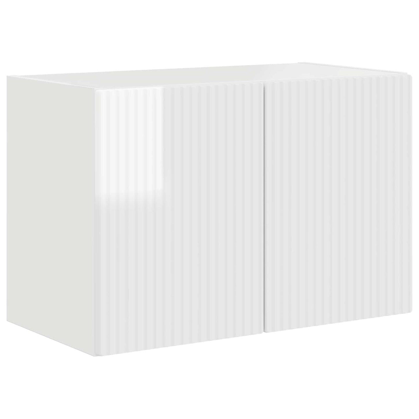TV Wall Cabinet Wall-mounted High Gloss White 59.5 x 31 x 40 cm