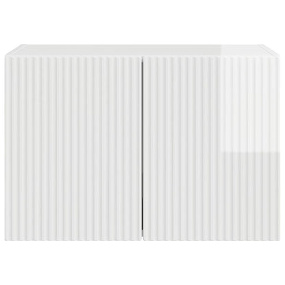 TV Wall Cabinet Wall-mounted High Gloss White 59.5 x 31 x 40 cm