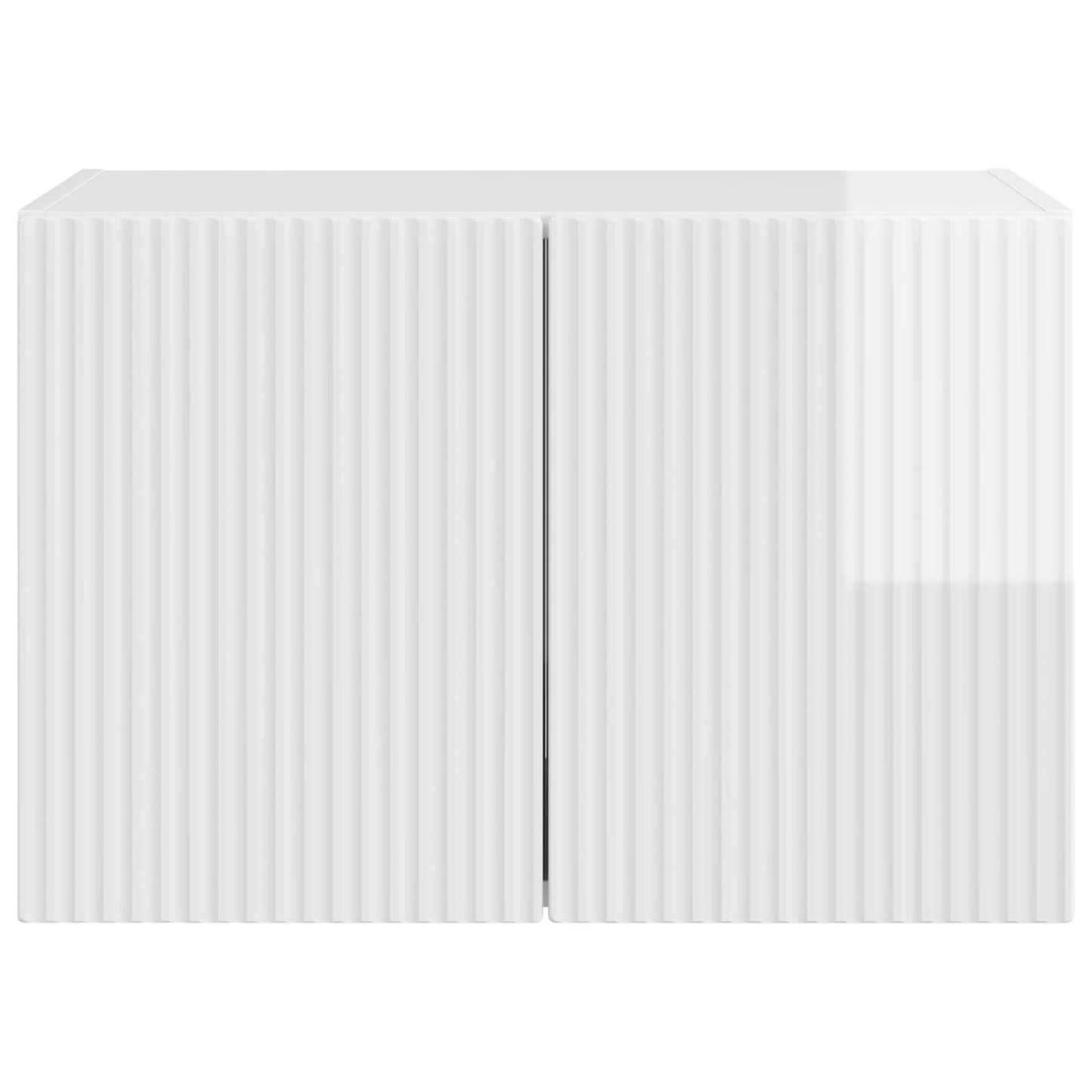 TV Wall Cabinet Wall-mounted High Gloss White 59.5 x 31 x 40 cm