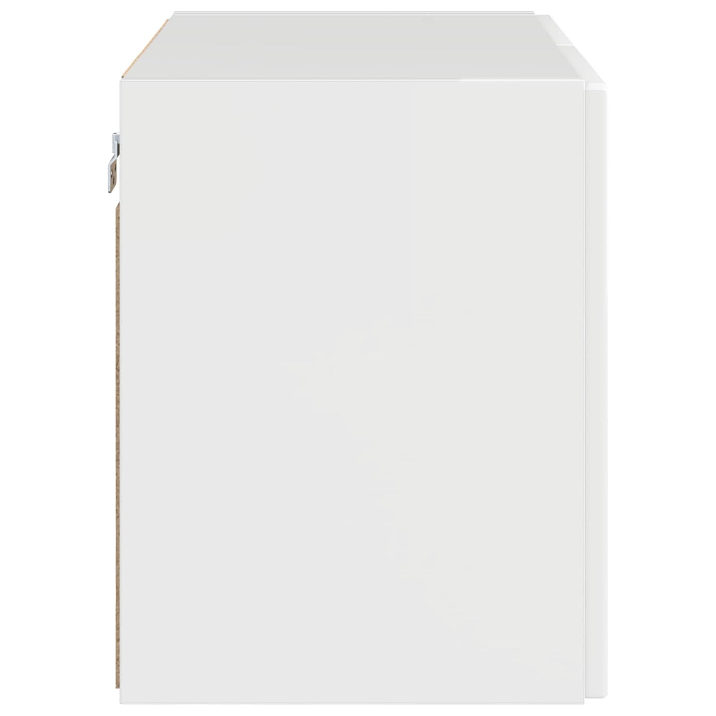 TV Wall Cabinet Wall-mounted High Gloss White 59.5 x 31 x 40 cm