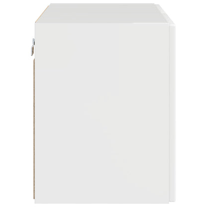 TV Wall Cabinet Wall-mounted High Gloss White 59.5 x 31 x 40 cm