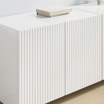 TV Wall Cabinet 2 pcs High Gloss White 59.5 x 31 x 40 cm
