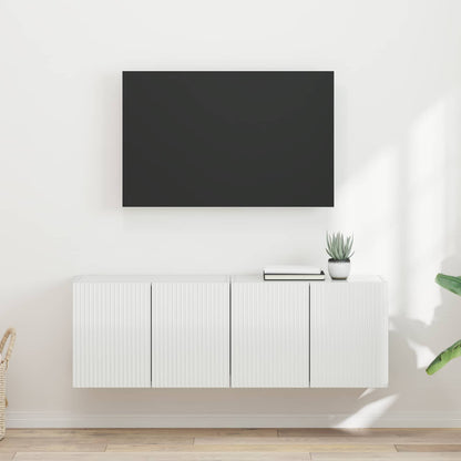 TV Wall Cabinet 2 pcs High Gloss White 59.5 x 31 x 40 cm