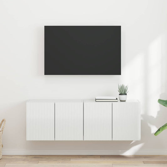 TV Wall Cabinet 2 pcs High Gloss White 59.5 x 31 x 40 cm