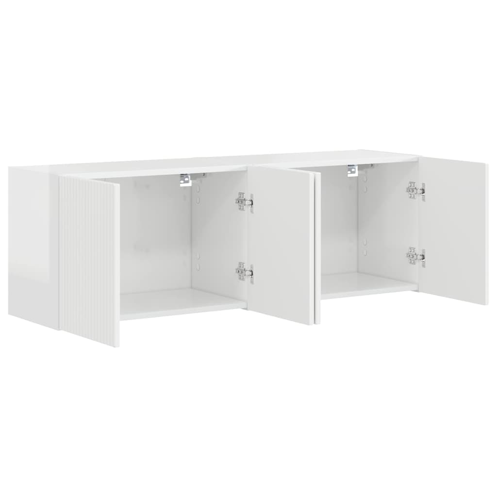 TV Wall Cabinet 2 pcs High Gloss White 59.5 x 31 x 40 cm