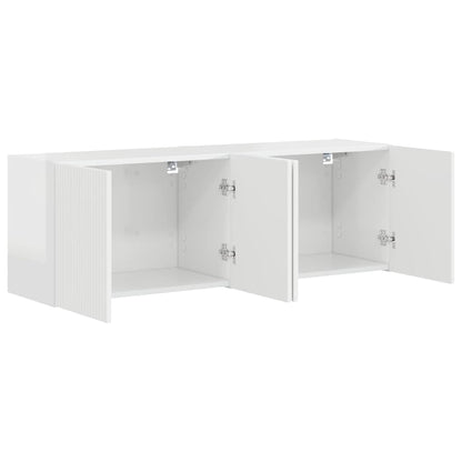 TV Wall Cabinet 2 pcs High Gloss White 59.5 x 31 x 40 cm