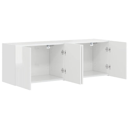 TV Wall Cabinet 2 pcs High Gloss White 59.5 x 31 x 40 cm