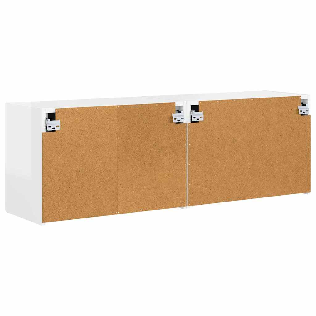 TV Wall Cabinet 2 pcs High Gloss White 59.5 x 31 x 40 cm