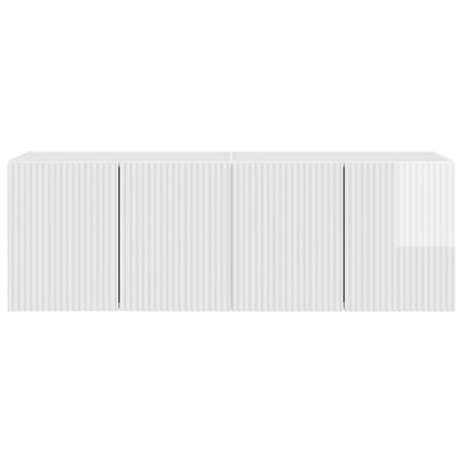 TV Wall Cabinet 2 pcs High Gloss White 59.5 x 31 x 40 cm