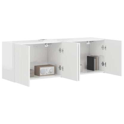 TV Wall Cabinet 2 pcs High Gloss White 59.5 x 31 x 40 cm