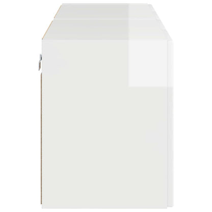 TV Wall Cabinet 2 pcs High Gloss White 59.5 x 31 x 40 cm