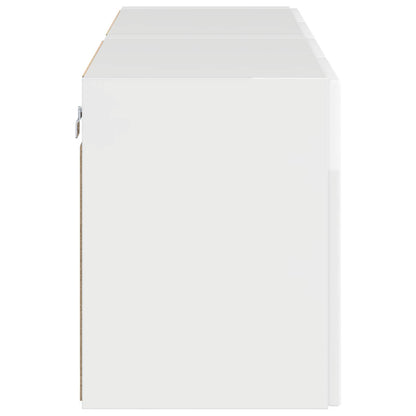 TV Wall Cabinet 2 pcs High Gloss White 59.5 x 31 x 40 cm