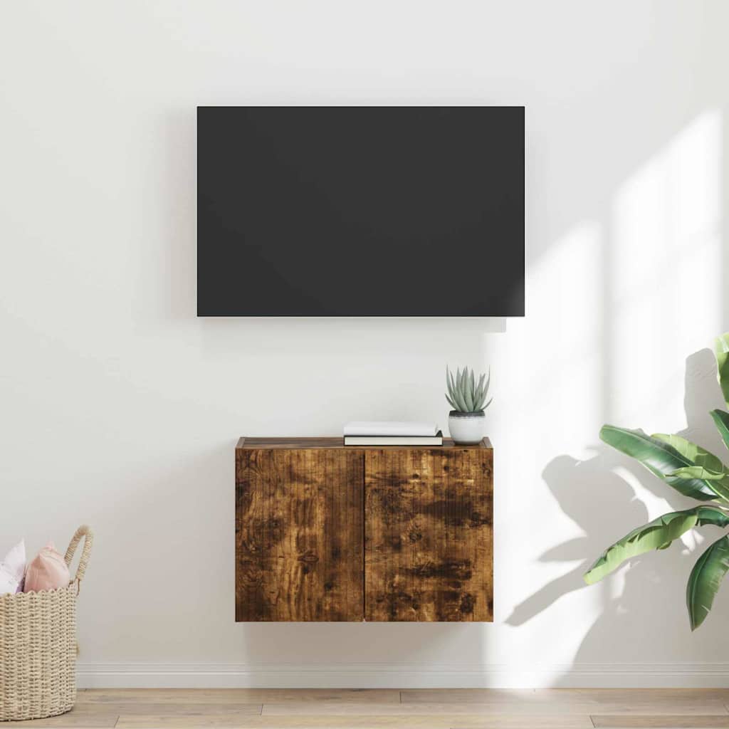 TV Wall Cabinet Smoked Oak 59.5 x 31 x 40 cm Engineered Wood
