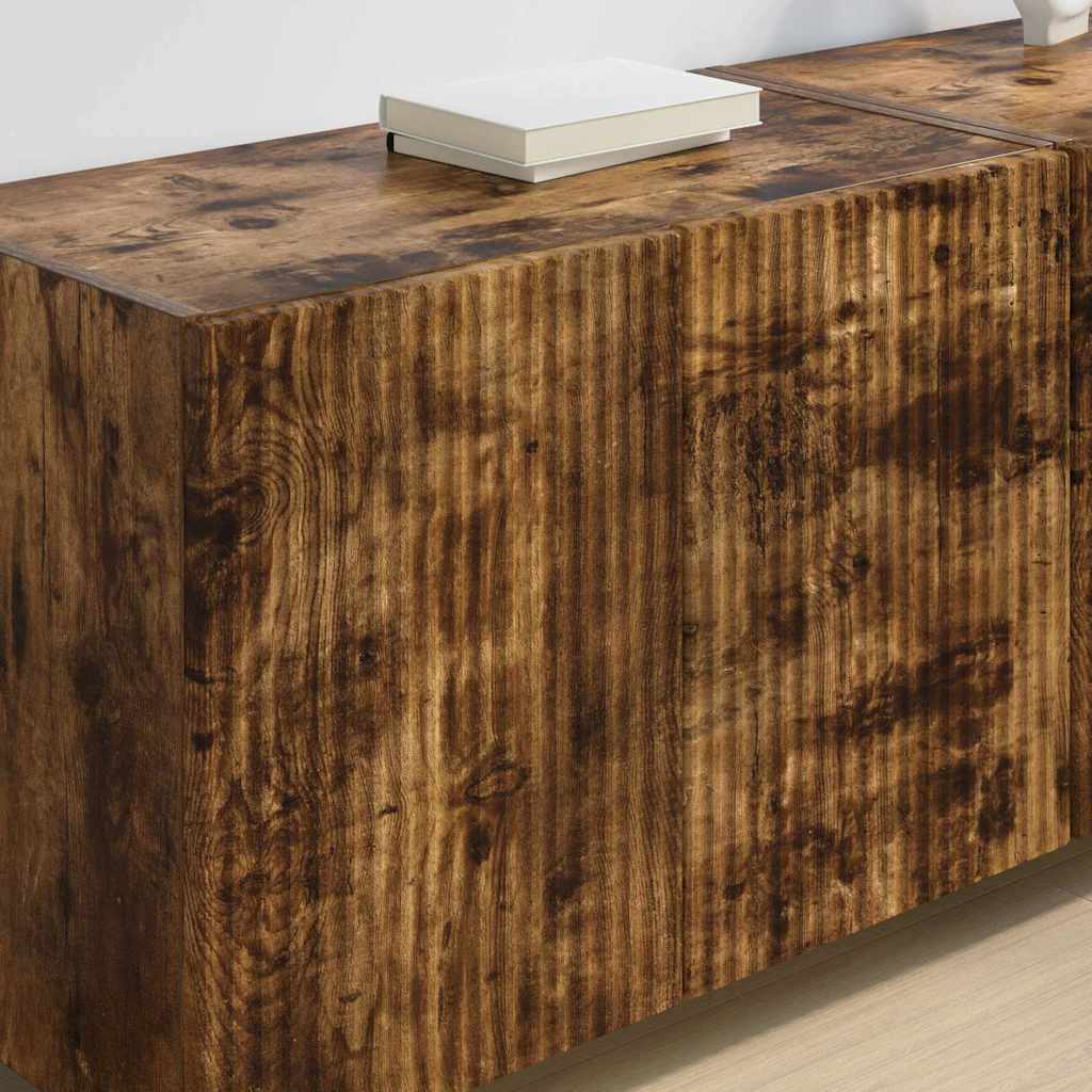TV Wall Cabinet Wall-mounted 2 pcs Smoked Oak 59.5 x 31 x 40 cm