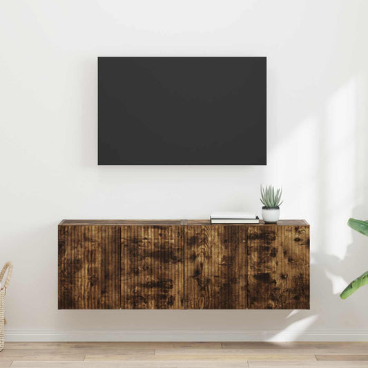 TV Wall Cabinet Wall-mounted 2 pcs Smoked Oak 59.5 x 31 x 40 cm