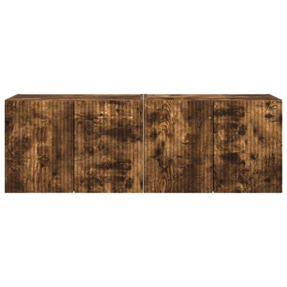 TV Wall Cabinet Wall-mounted 2 pcs Smoked Oak 59.5 x 31 x 40 cm