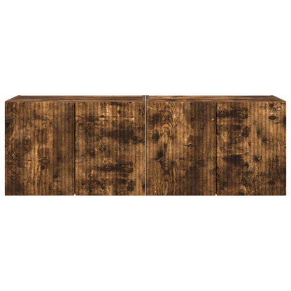 TV Wall Cabinet Wall-mounted 2 pcs Smoked Oak 59.5 x 31 x 40 cm