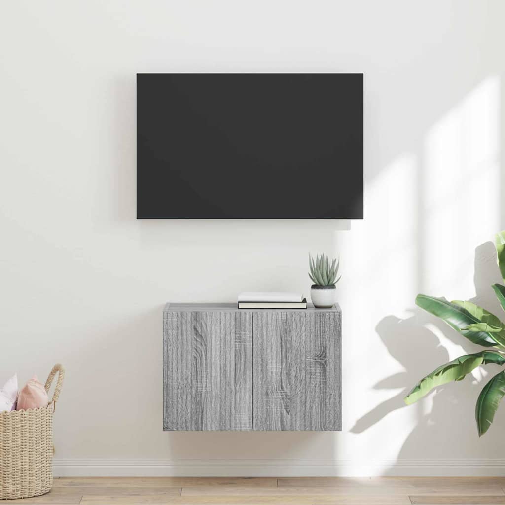 TV Wall Cabinet Grey Sonoma 59.5 x 31 x 40 cm Engineered Wood