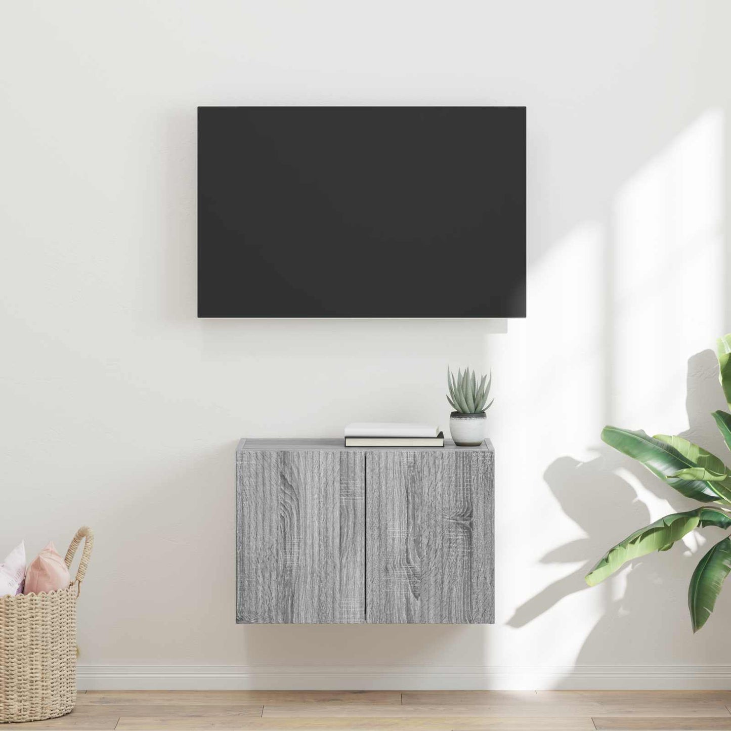 TV Wall Cabinet Grey Sonoma 59.5 x 31 x 40 cm Engineered Wood
