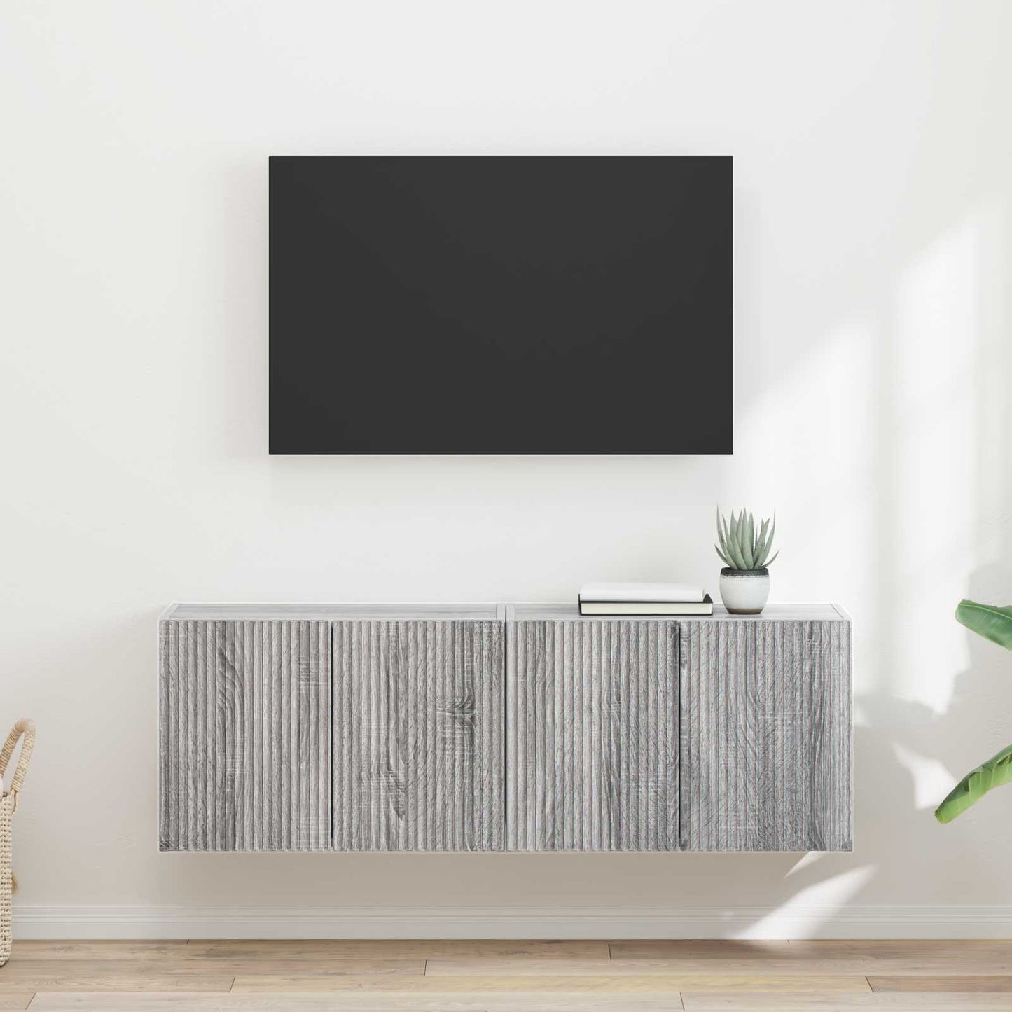 TV Wall Cabinet 2 pcs Grey Sonoma 59.5 x 31 x 40 cm
