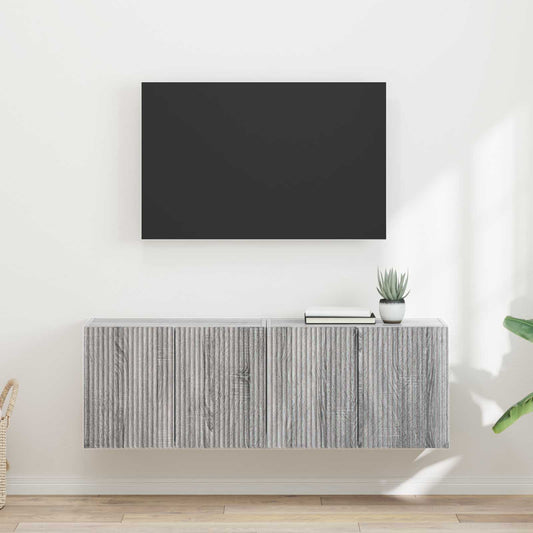 TV Wall Cabinet 2 pcs Grey Sonoma 59.5 x 31 x 40 cm
