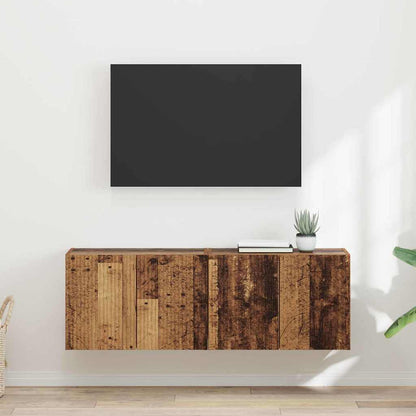TV Wall Cabinet Wall-mounted 2 pcs Old Wood 59.5 x 31 x 40 cm