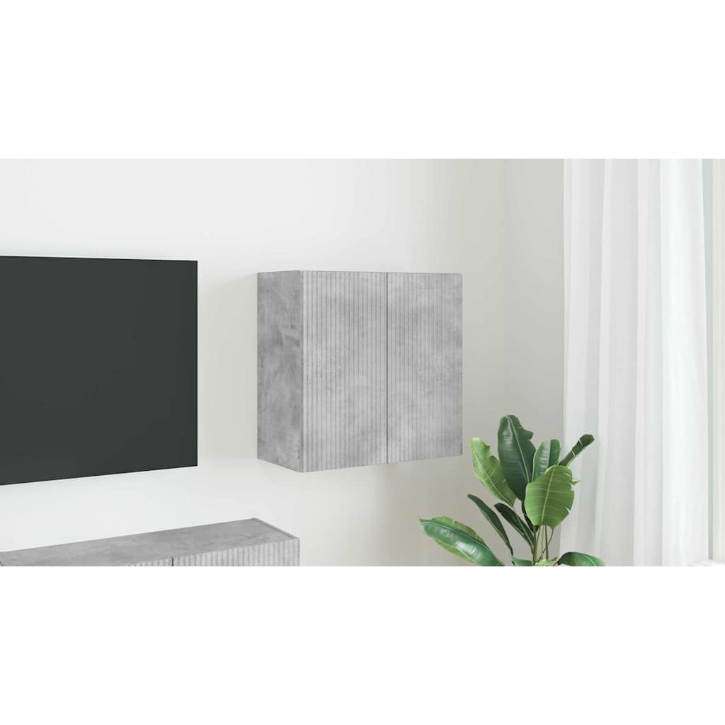 TV Wall Cabinet Concrete Grey 59.5 x 31 x 60 cm Engineered Wood