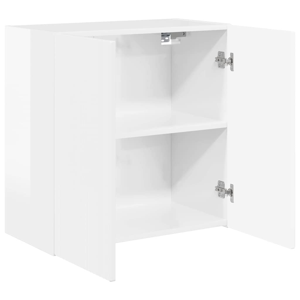 TV Wall Cabinet Wall-mounted High Gloss White 59.5 x 31 x 60 cm