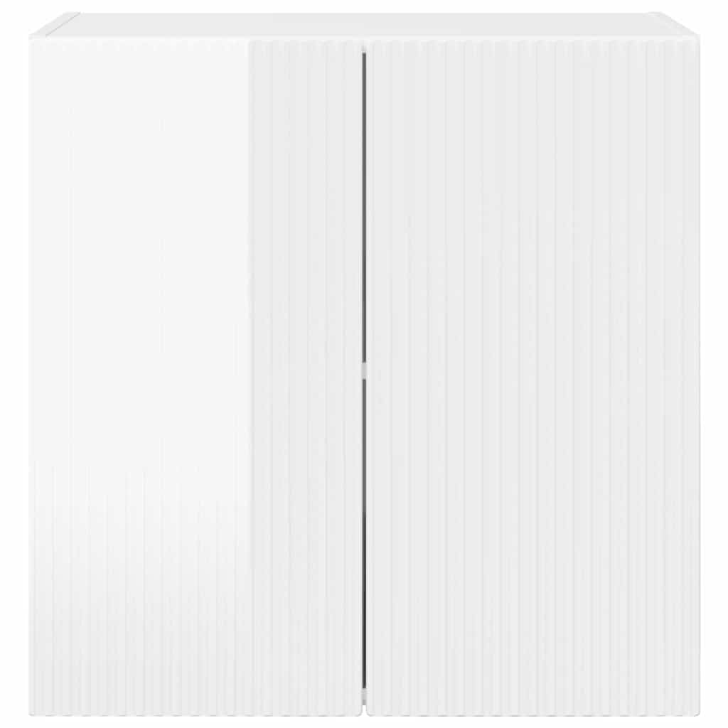TV Wall Cabinet Wall-mounted High Gloss White 59.5 x 31 x 60 cm