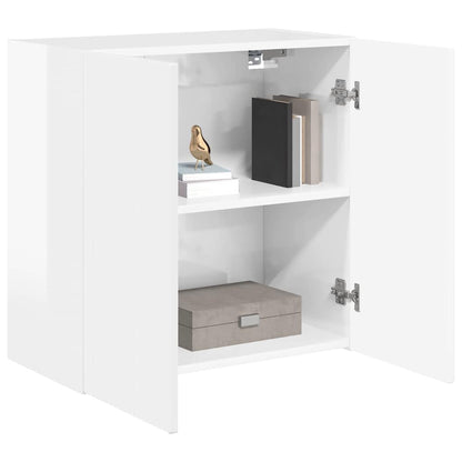 TV Wall Cabinet Wall-mounted High Gloss White 59.5 x 31 x 60 cm
