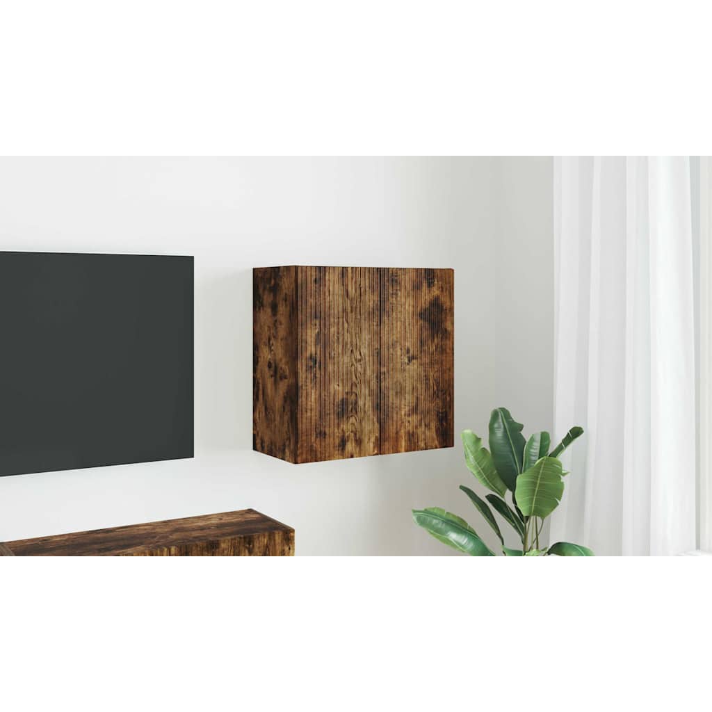 TV Wall Cabinet Smoked Oak 59.5 x 31 x 60 cm Engineered Wood