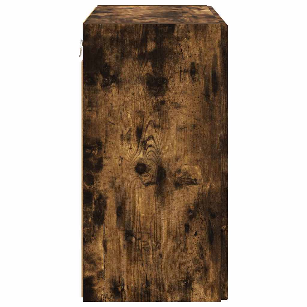 TV Wall Cabinet Smoked Oak 59.5 x 31 x 60 cm Engineered Wood