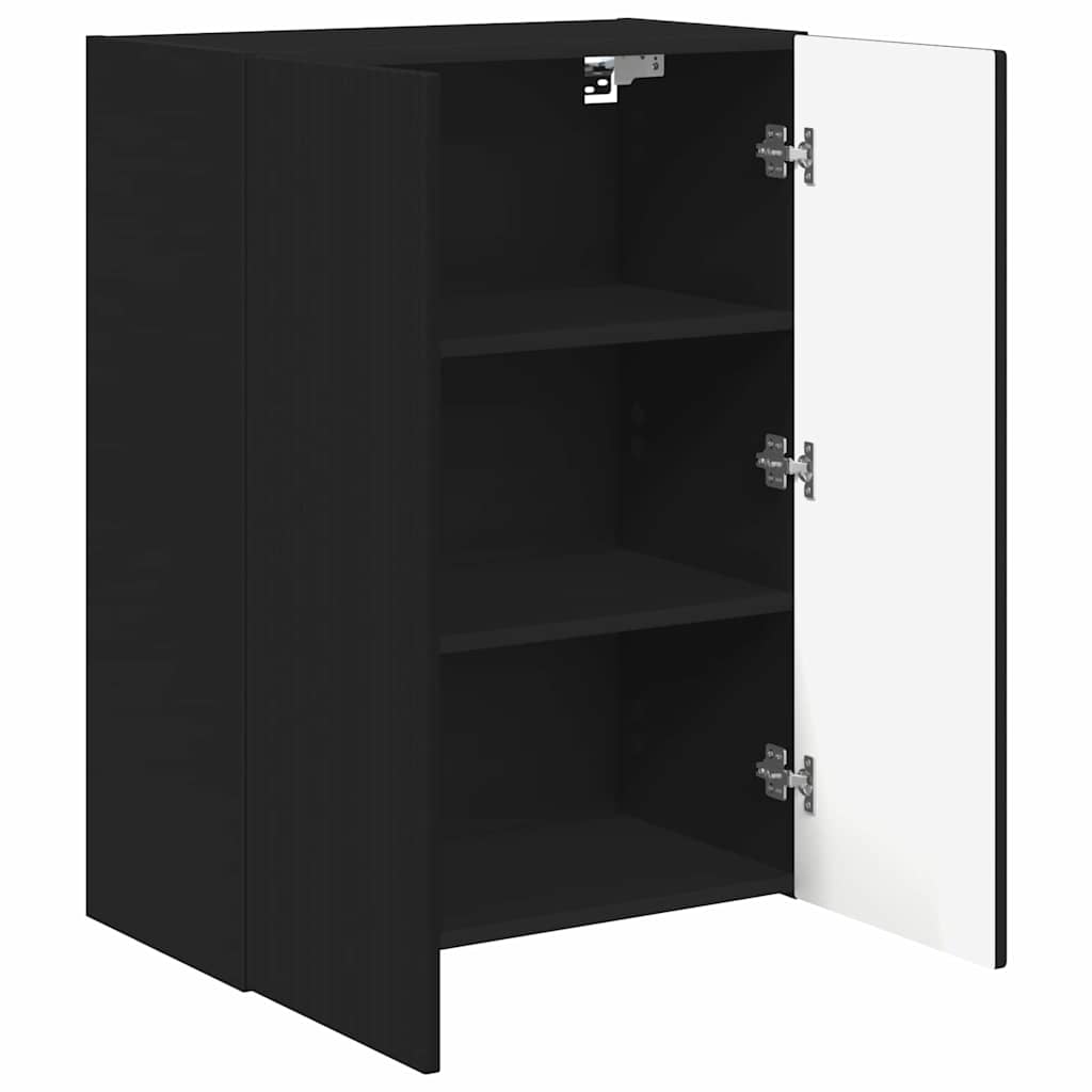 TV Wall Cabinet Black 59.5 x 31 x 80 cm Engineered Wood