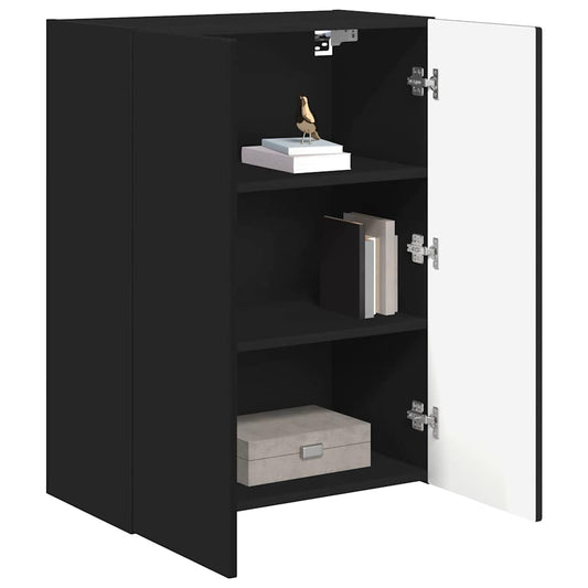 TV Wall Cabinet Black 59.5 x 31 x 80 cm Engineered Wood
