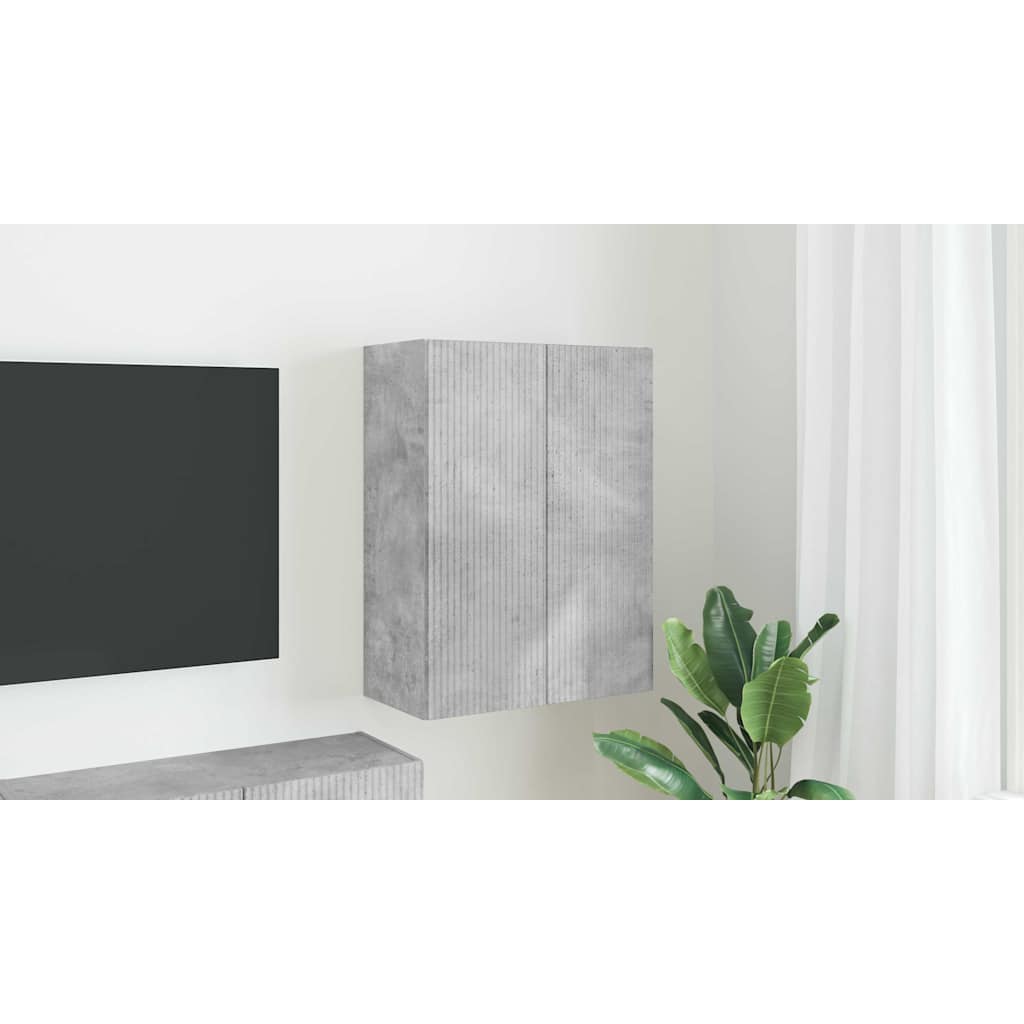 TV Wall Cabinet Concrete Grey 59.5 x 31 x 80 cm Engineered Wood