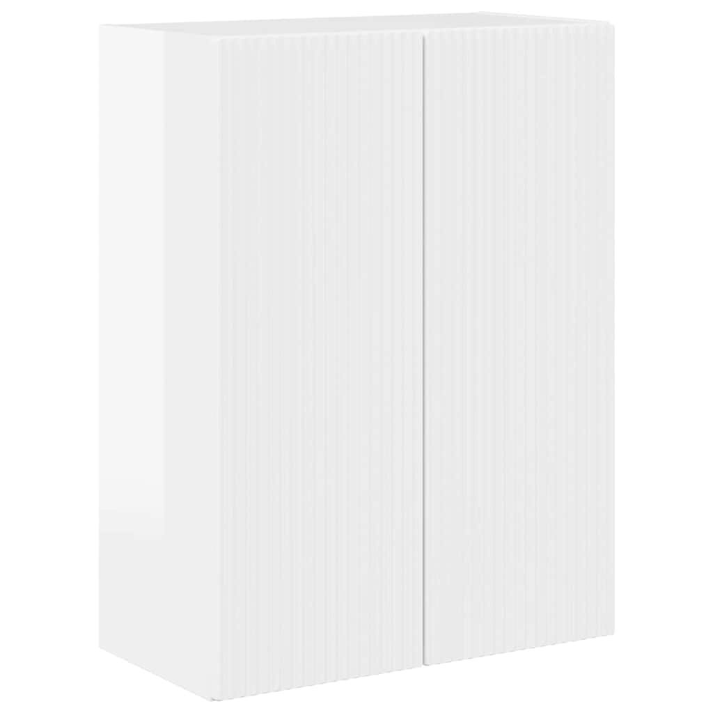 TV Wall Cabinet Wall-mounted High Gloss White 59.5 x 31 x 80 cm
