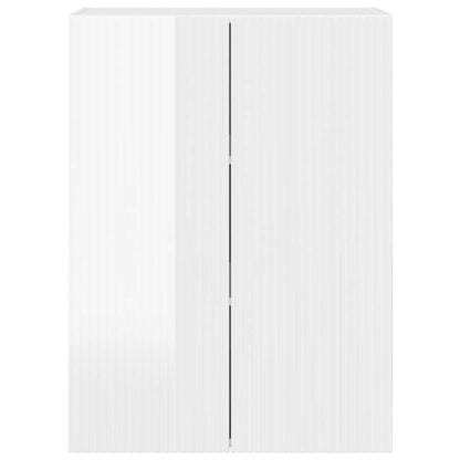 TV Wall Cabinet Wall-mounted High Gloss White 59.5 x 31 x 80 cm