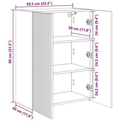 TV Wall Cabinet Wall-mounted High Gloss White 59.5 x 31 x 80 cm