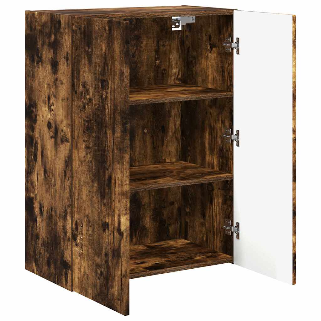 TV Wall Cabinet Smoked Oak 59.5 x 31 x 80 cm Engineered Wood
