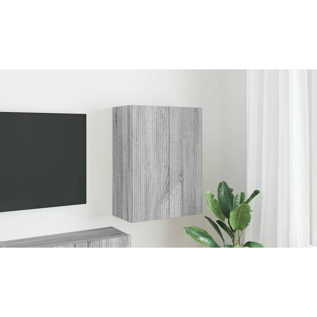 TV Wall Cabinet Grey Sonoma 59.5 x 31 x 80 cm Engineered Wood