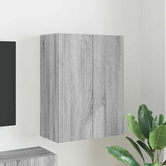 TV Wall Cabinet Grey Sonoma 59.5 x 31 x 80 cm Engineered Wood