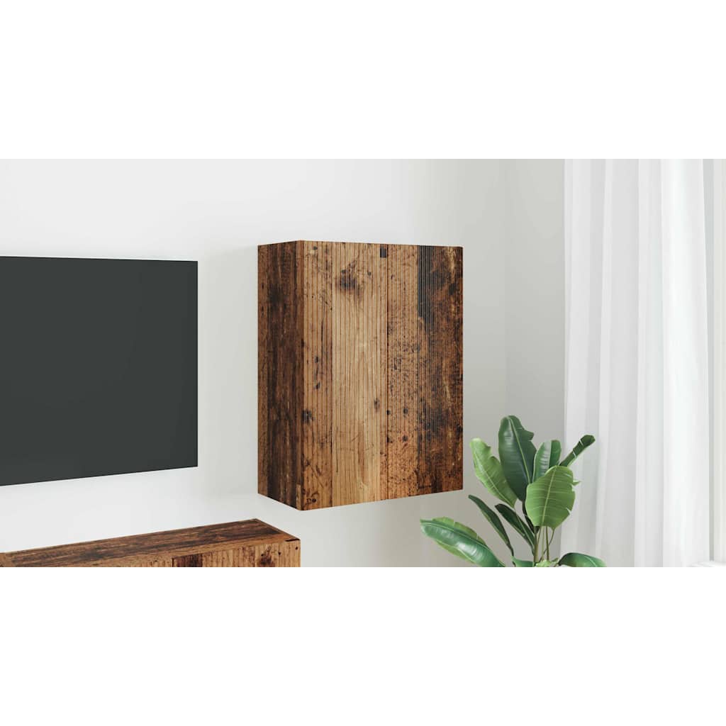 TV Wall Cabinet Old Wood 59.5 x 31 x 80 cm Engineered Wood