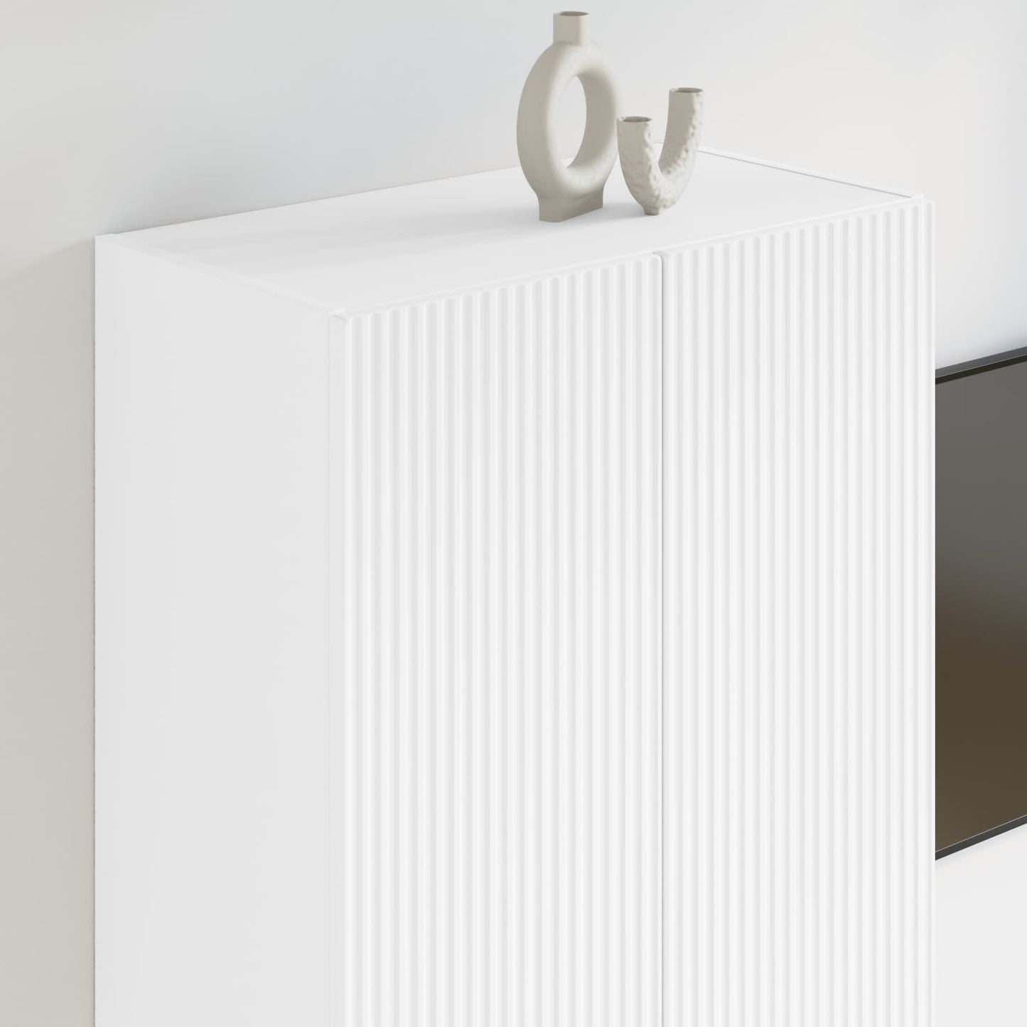 TV Wall Cabinet 59.5 x 31 x 100 cm White Engineered Wood