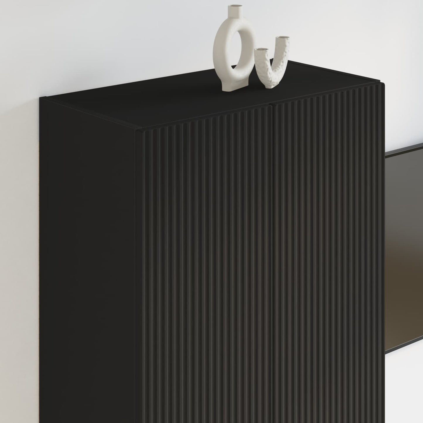 TV Wall Cabinet Black 59.5 x 31 x 100 cm Engineered Wood