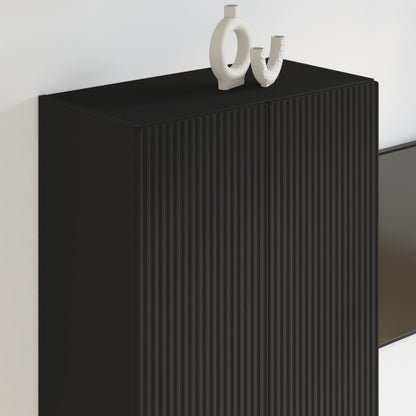 TV Wall Cabinet 59.5 x 31 x 100 cm Black Engineered Wood