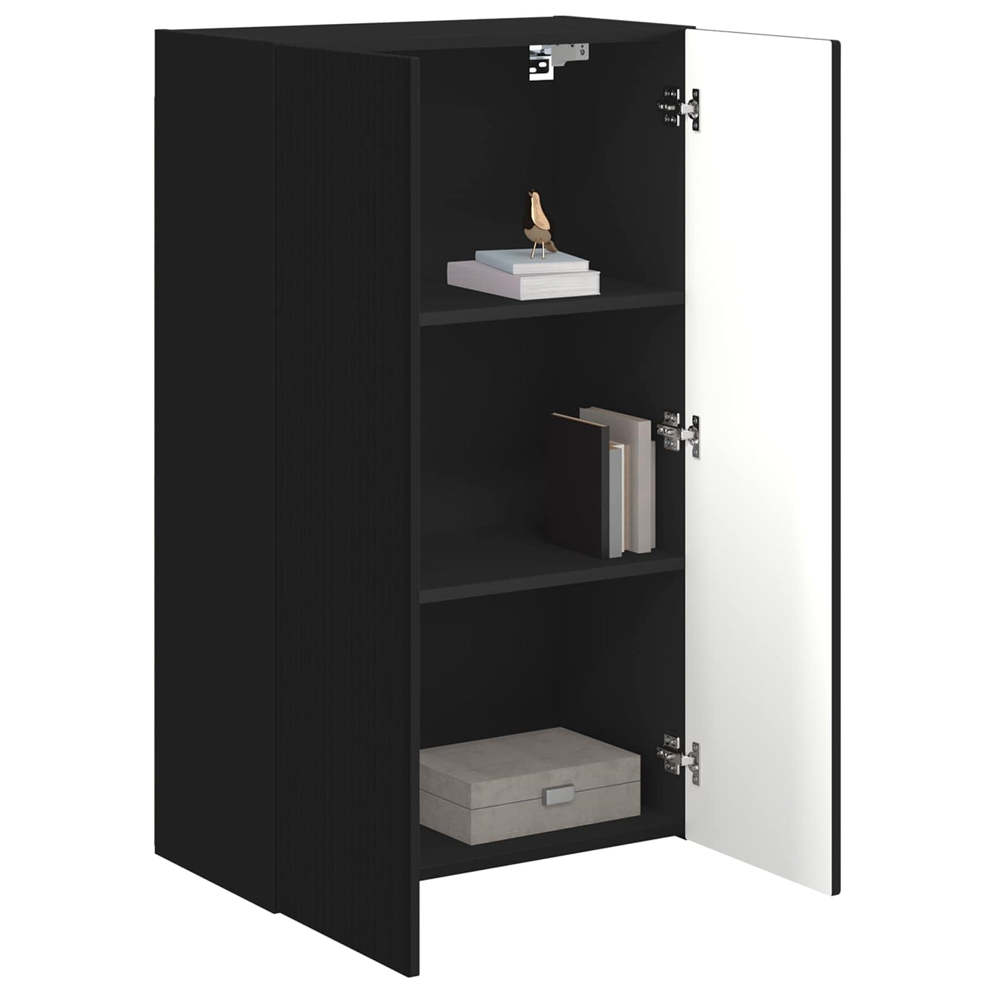 TV Wall Cabinet 59.5 x 31 x 100 cm Black Engineered Wood