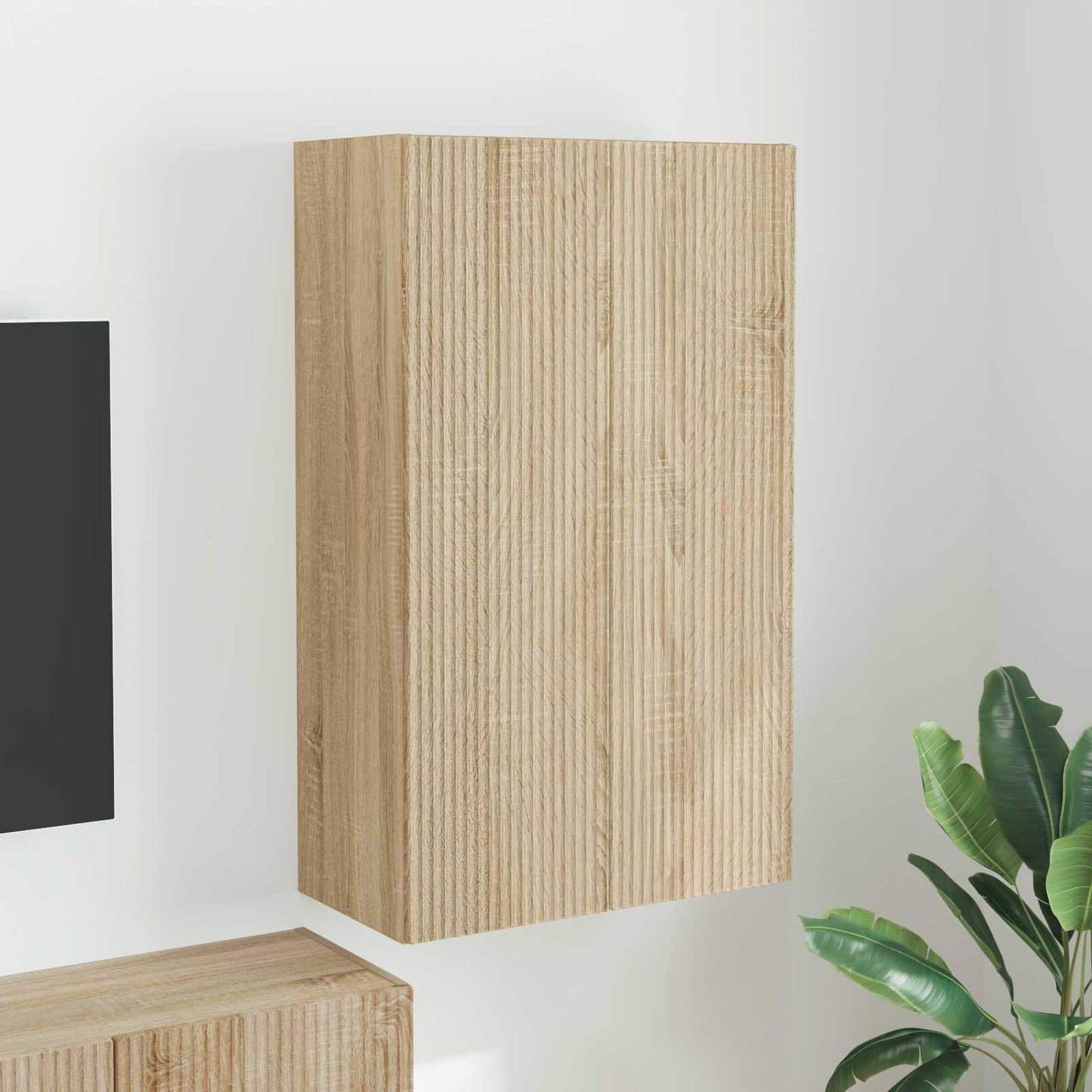 TV Wall Cabinet Sonoma Oak 59.5 x 31 x 100 cm Engineered Wood